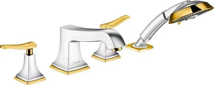 Смеситель на борт ванны Hansgrohe Metropol Classic для механизма 13444180, хром глянцевый/золото (31441090)