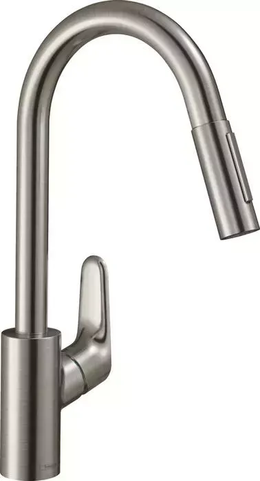 Смеситель для кухни Hansgrohe Focus Eco с выдвижным изливом, нержавеющая сталь (31833800)