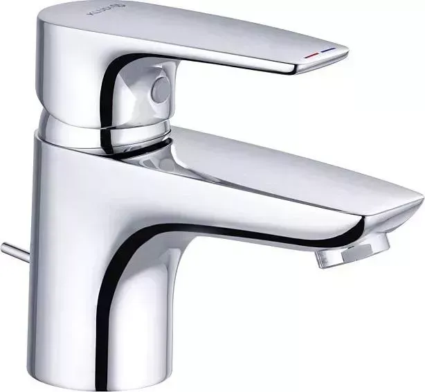 Смеситель для раковины Kludi Pure&Solid с донным клапаном, хром (343850575)
