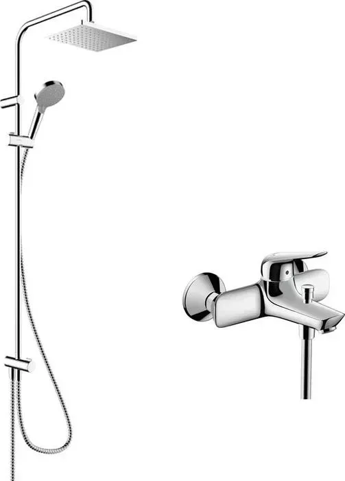 Смеситель для ванны Hansgrohe Novus с душевым гарнитуром, хром (71040000, 26282000)