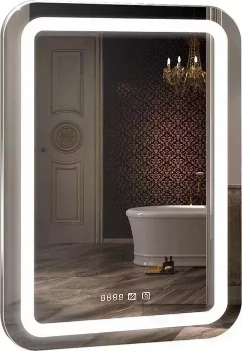 Зеркало Mixline Мальта-3 55х80 подсветка, сенсор, часы, с подогревом (LED-00002380)