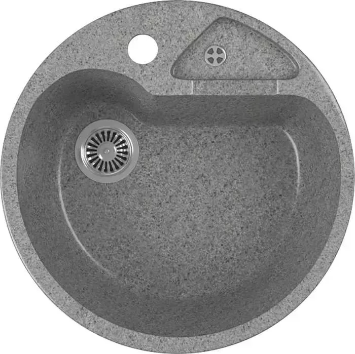 Мойка кухонная GREENSTONE GRS-08K-309 темно-серая, с сифоном