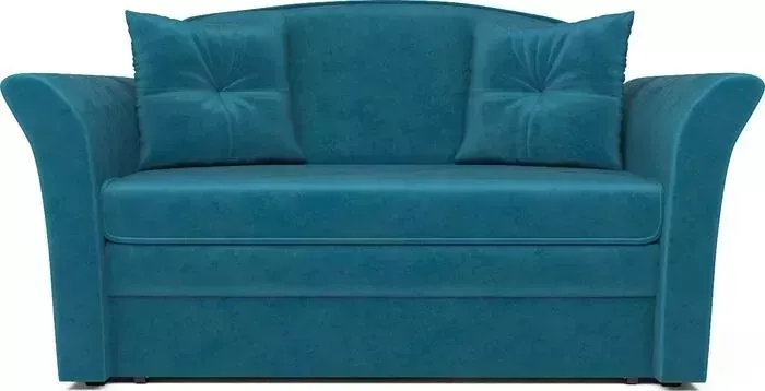 Диван Mebel Ars выкатной Малютка №2 бархат сине-зеленый STAR VELVET 43 BLACK GREEN ППУ