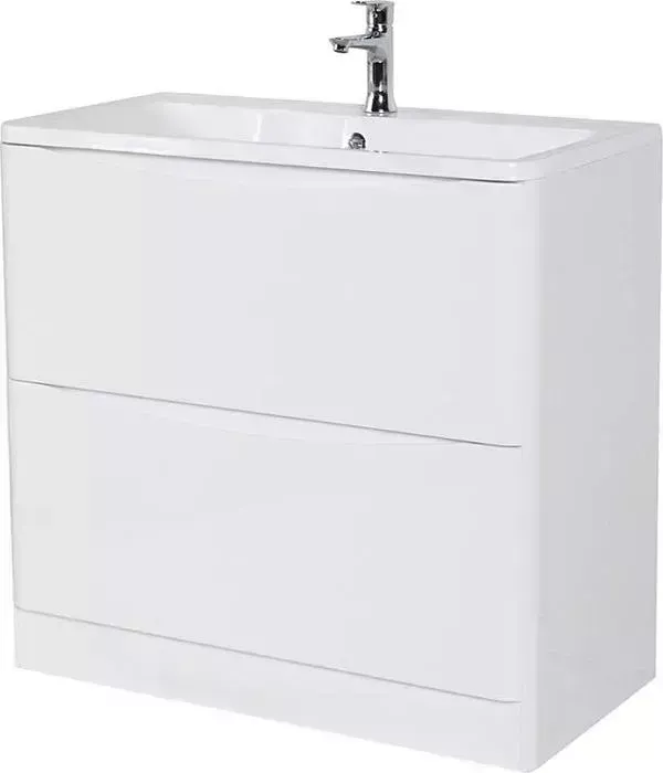 Тумба с раковиной BELBANGO с Acqua 80 bianco lucido напольная (ACQUA-800-2C-PIA-BL, BB800/455-LV-MR-ALR)