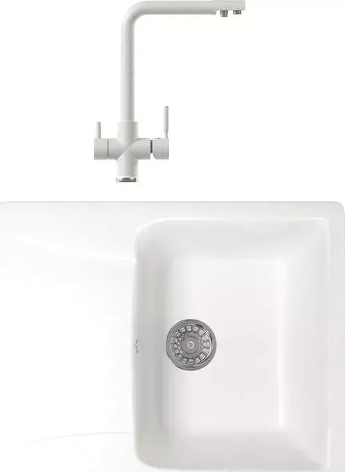 Мойка кухонная и смеситель Mixline и смеситель ML-GM26 белая 331
