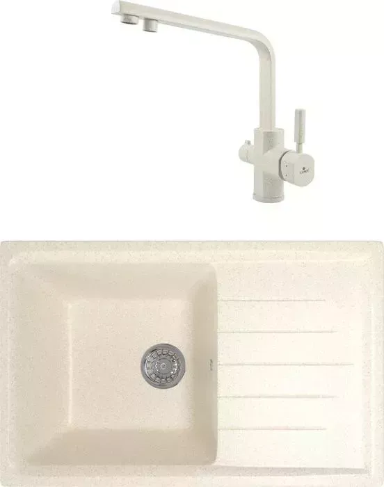 Мойка кухонная и смеситель Mixline и смеситель ML-GM19 бежевая 328 (4630030634874, 40144-11)