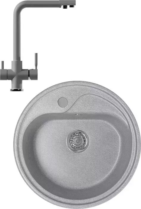 Мойка кухонная и смеситель Mixline и смеситель ML-GM10 44х44 графит 342 (4620031445425, 547933)