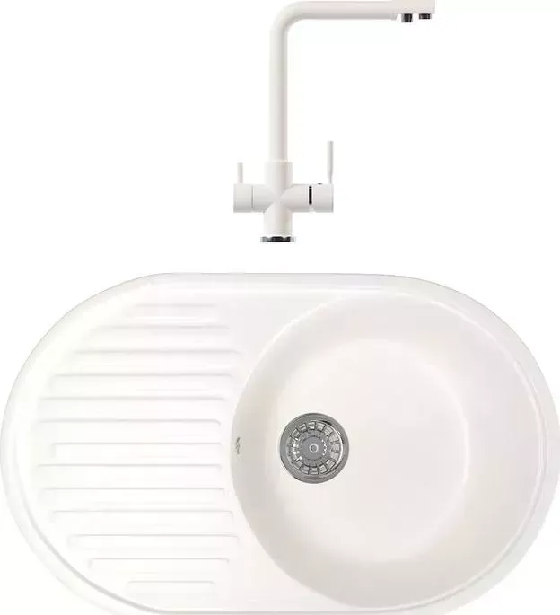 Мойка кухонная и смеситель Mixline и смеситель ML-GM16 молоко 341