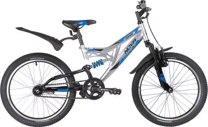 Велосипед NOVATRACK 20 SHARK 1sp серебристый