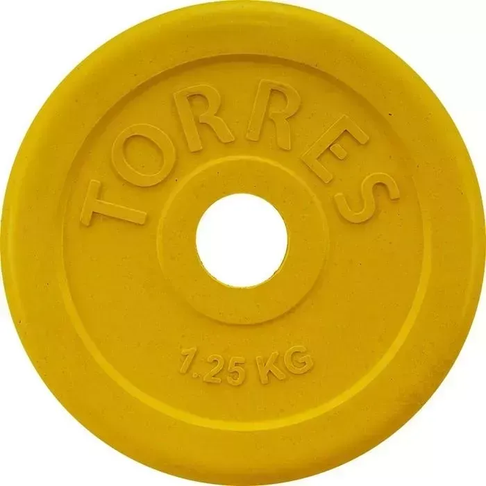 Диск обрезиненный TORRES 1.25 кг. 25 мм. желтый