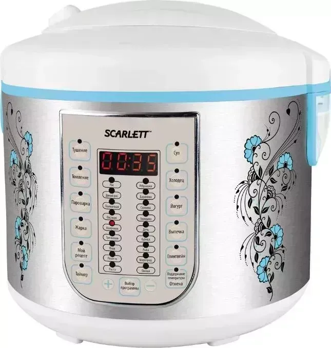 Мультиварка SCARLETT SC-MC410S15 серебристый/белый