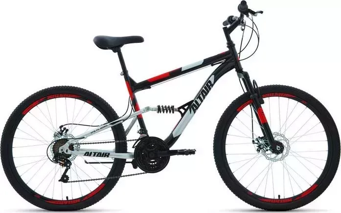 Велосипед Altair MTB FS 26 2.0 disc (2021) 16 черный/красный