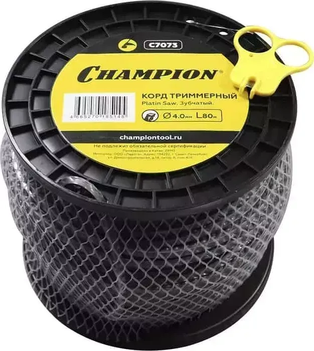 Леска триммерная CHAMPION 4.0мм 80м зубчатая Platin Saw (C7073)