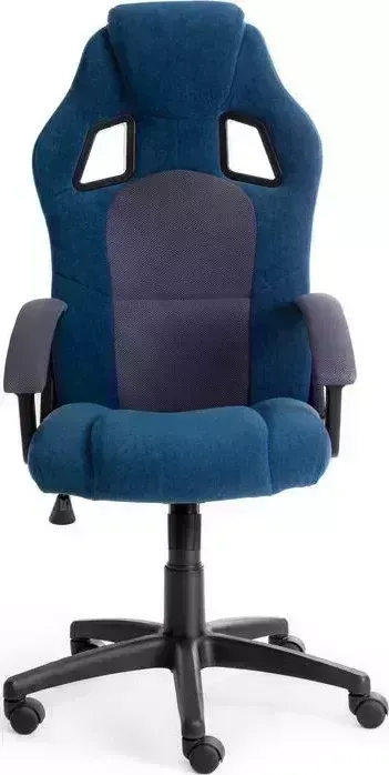 Кресло офисное TetChair Driver флок/ткань синий/серый 32/12