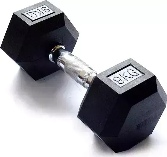 Гантель Original Fit Tools гексагональная обрезиненная 9 кг