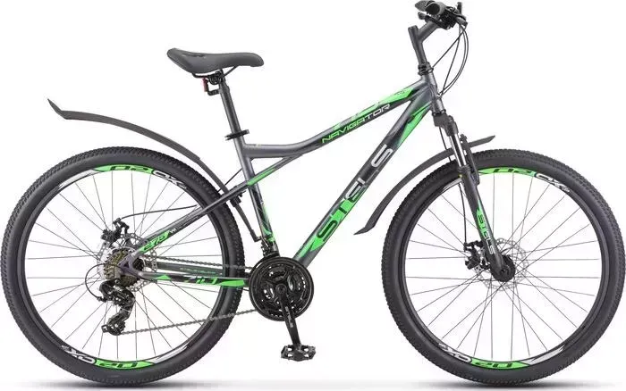 Велосипед STELS Navigator-710 MD 27.5" V020 16" Антрацитовый/зелёный/чёрный
