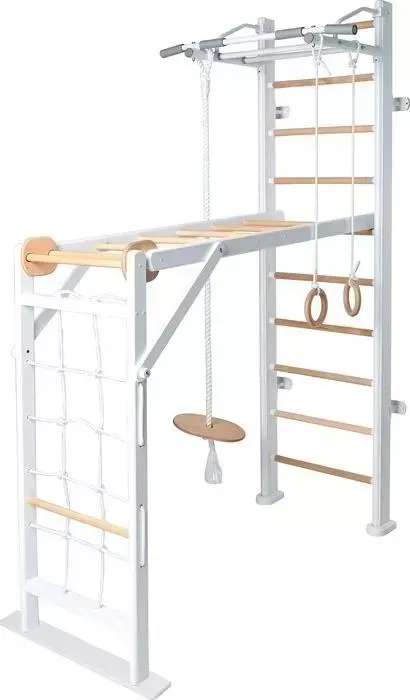 Детский спортивный комплекс PERFETTO SPORT Scala in legno 2 bianco-naturale PS-118