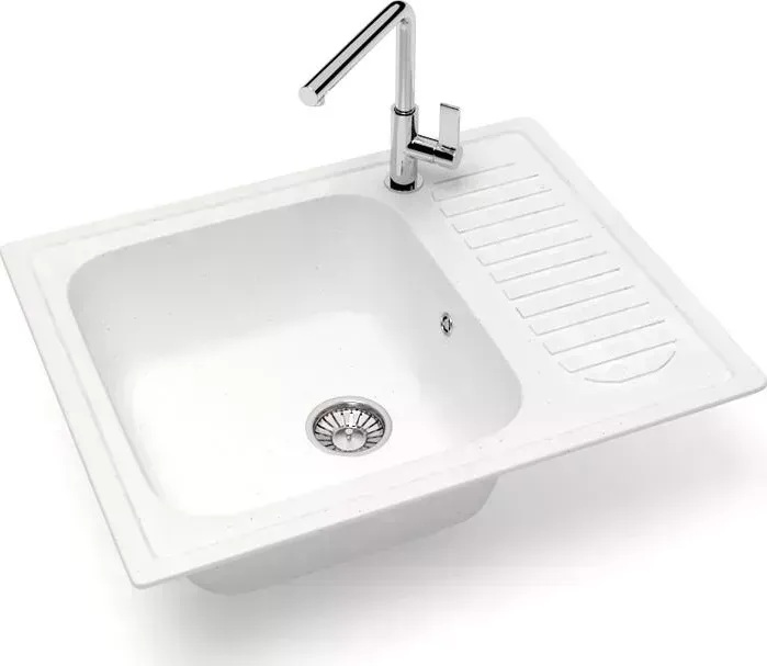 Мойка кухонная Glanz J-015-31 белая, матовая