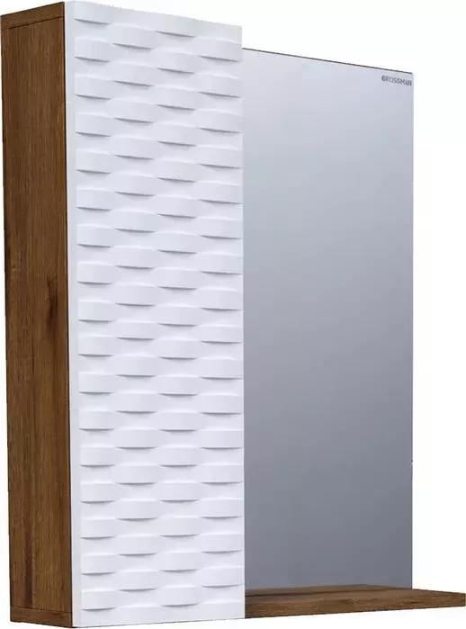 Зеркальный шкаф GROSSMAN Альба 65 левое, веллингтон/белый (206501)