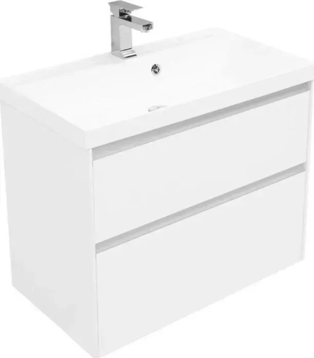 Тумба с раковиной AQUANET с Гласс 80 белая (238361, 179395)