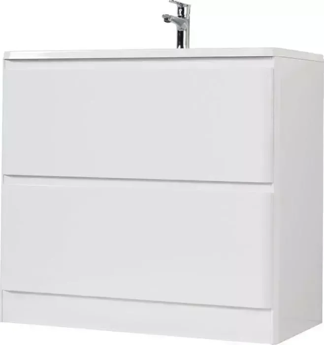 Тумба с раковиной BELBANGO с Albano 90 bianco lucido напольная (ALBANO-900-2C-PIA-BL, BB900/455-LV-MR-ALR)
