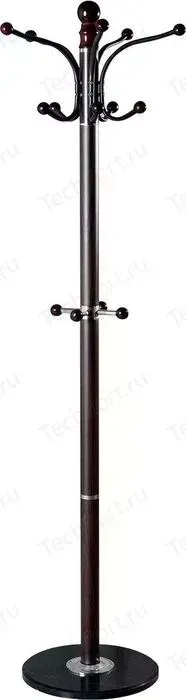 Вешалка Brabix -стойка CR-274 металл/мрамор 1,8 м на диске диаметр 38см, 5 крючков + 4 дополнительных венге 601744