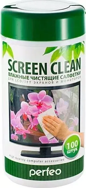 Средство для ухода за техникой PERFEO PF-T/SC-100 SCREEN CLEAN чистящие салфетки 100шт LCD/TFT экранов и мониторов