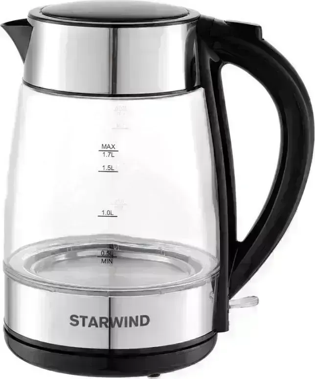 Чайник электрический STARWIND SKG3026 черный/серебристый
