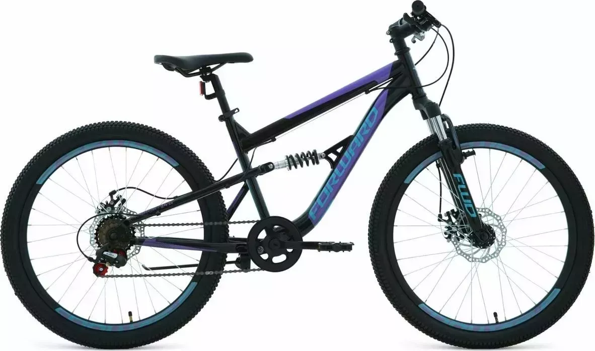 Велосипед FORWARD для подростков RAPTOR 24 2.0 D черный/фиолетовый (RBK22FW24772)
