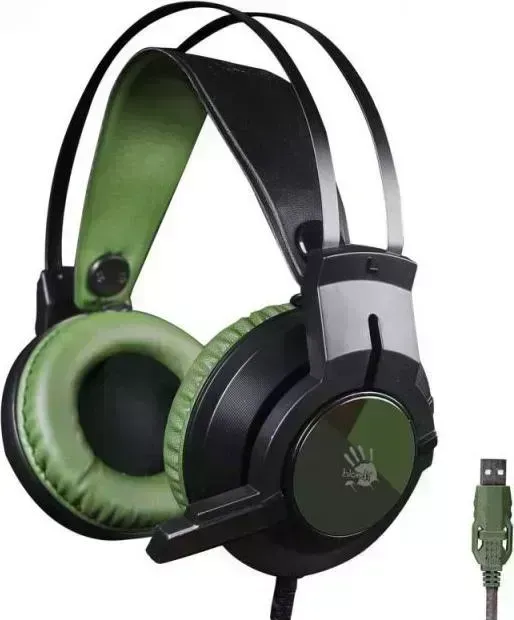 Наушники A4TECH Bloody J450 черный/зеленый