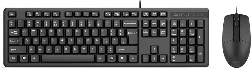 Фото №0 Клавиатура и мышь A4TECH мыши и клавиатуры KK-3330 черный USB Комплект и