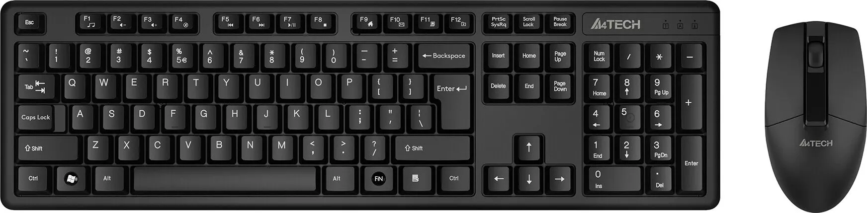 Фото №0 Клавиатура и мышь A4TECH мыши и клавиатуры 3330N черный USB Комплект и