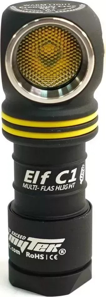 Фонарь ELF ручной Armytek C1 Micro-USB черный/желтый (F05002W)