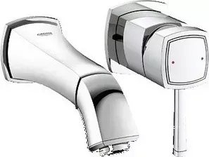 Смеситель для раковины Grohe Grandera 19929000 на 2 отверстия, вынос 177 мм, хром