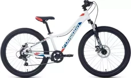 FORWARD TWISTER 24 2.0 D (24" 7 ск. рост. 12") 2022, белый/красный, RBK22FW24053