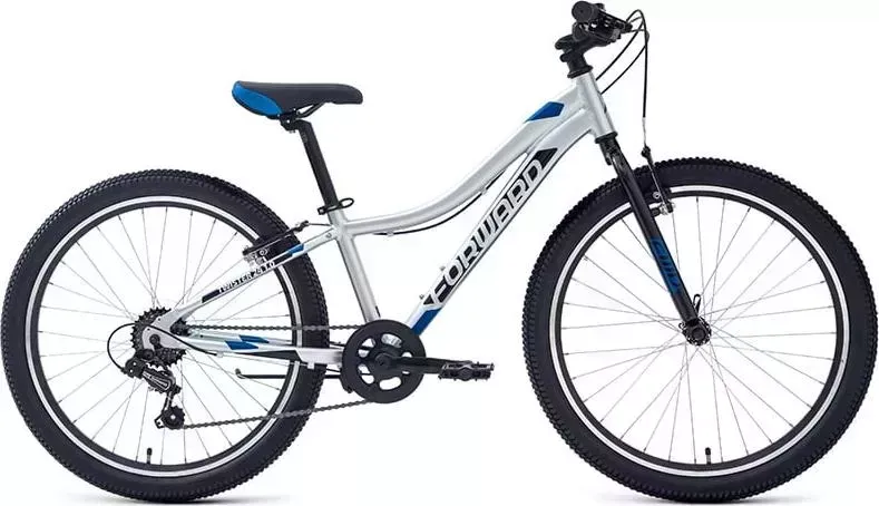 FORWARD TWISTER 24 1.0 (24" 7 ск. рост. 12") 2022, серебристый/синий, RBK22FW24049