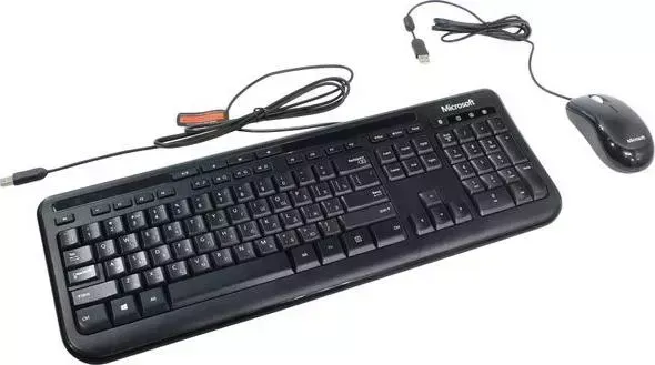 Клавиатура и мышь MICROSOFT мыши и клавиатуры Wired Desktop 600 for Business черный (3J2-00015) Комплект и