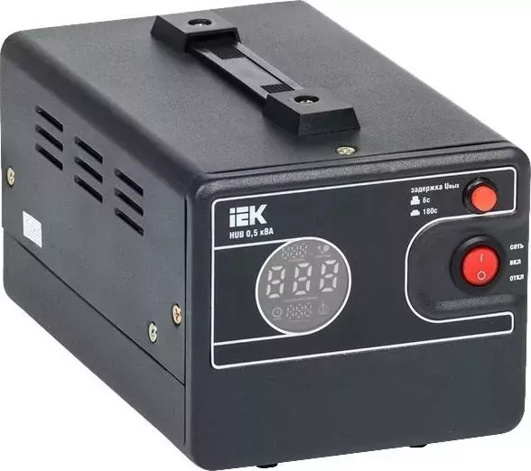 Стабилизатор напряжения IEK Hub 0.5кВА однофазный черный (IVS21-1-D05-13)