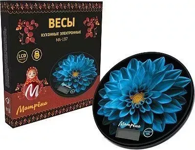 Кухонные весы Матрена МА-197 голубой цветок (8117)