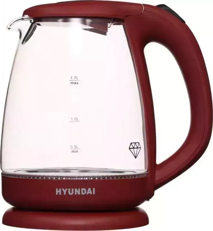 Чайник электрический HYUNDAI HYK-G1002 бордовый