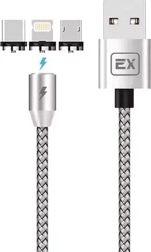 Кабель EXPLOYD EX-K-789 USB-microUSB 1М серебро