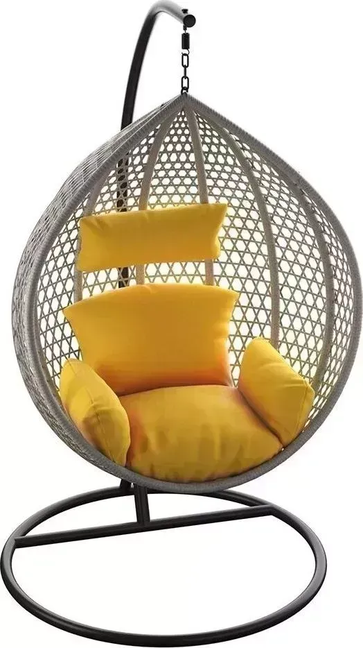 Подвесное кресло    Садовые качели Loftyhome KIWANO 1191 GREY SPOTS/YELLOW (Подвесное кресло)