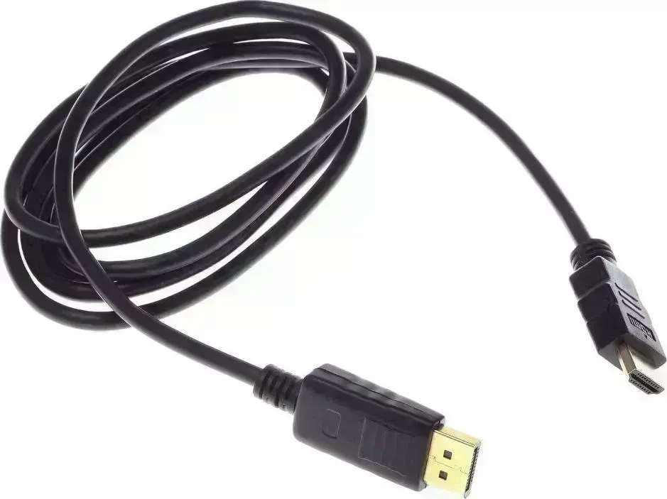 Кабель BURO DisplayPort (m) - HDMI (m) 1.8м GOLD ф/фильтр черный (bhp ret hdmi_dpp18)