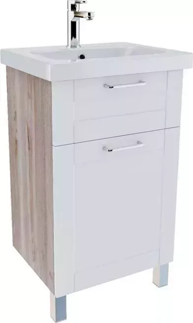 Тумба IDDIS New Sena 50см белая/под дерево NSE50W1i95