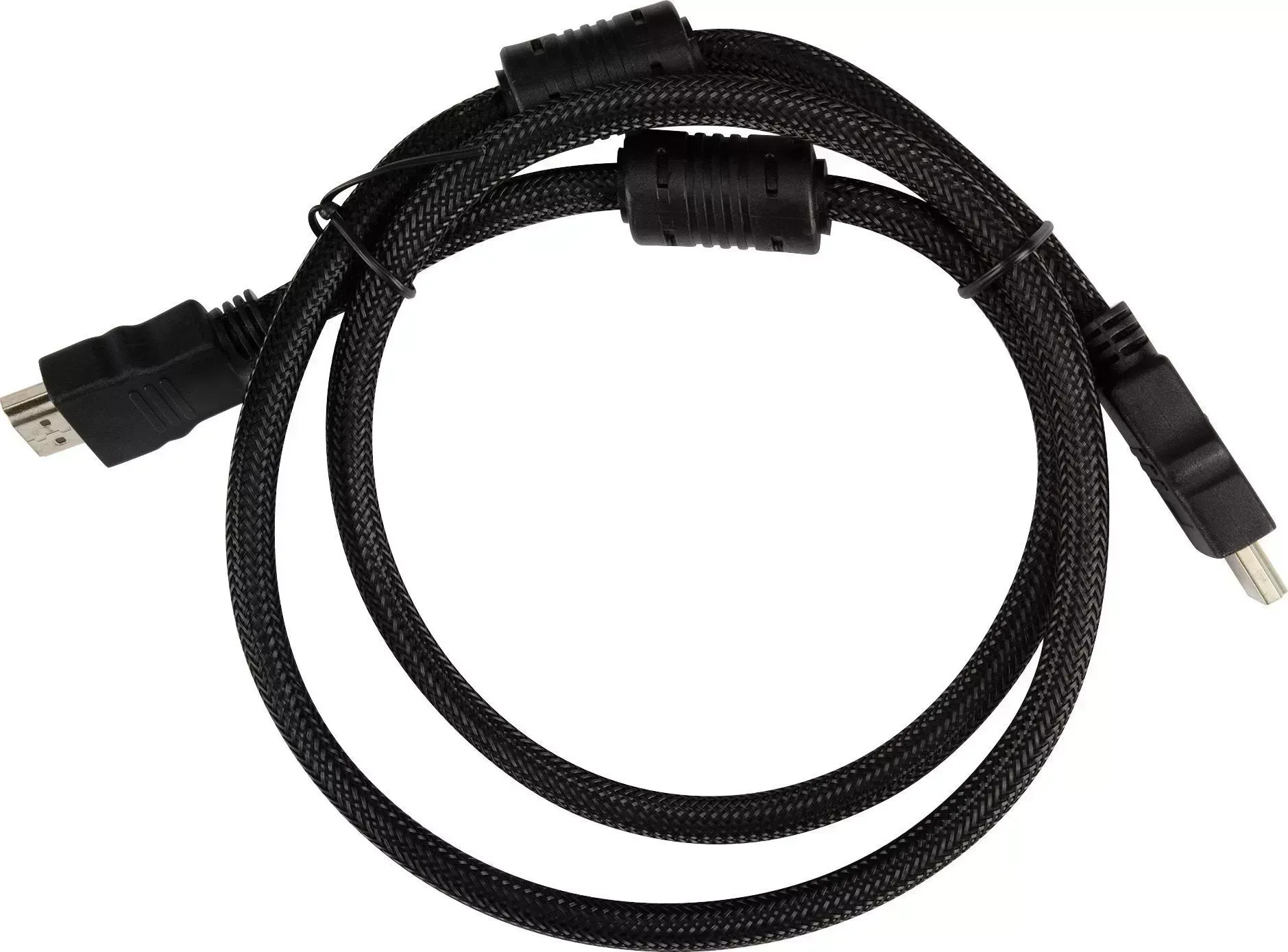 Кабель BURO HDMI (m)-HDMI (m) 1м феррит.кольца Позолоченные контакты черный (HDMI-V1.4-1MC)