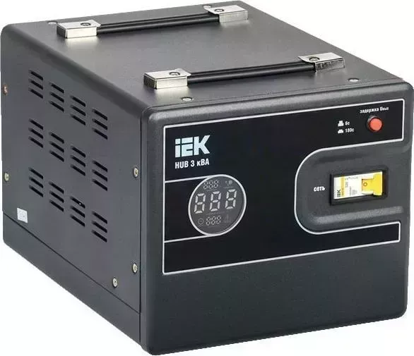 Стабилизатор напряжения IEK Hub 3кВА однофазный черный (IVS21-1-003-13)