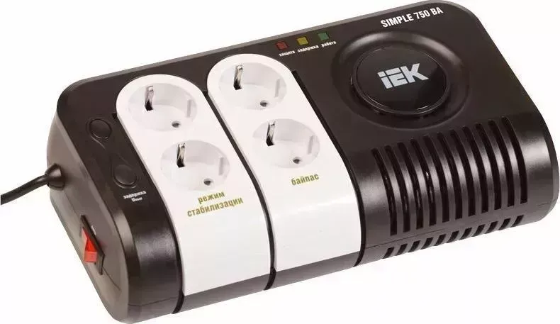 Стабилизатор напряжения IEK Simple 0.75кВА однофазный черный (IVS25-1-00750)