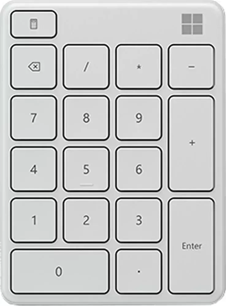 Клавиатура MICROSOFT Bluetooth Compact Glacier числовой блок (23O-00022)