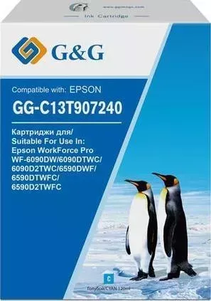 Расходный материал для печати  G&G GG-C13T907240 голубой (Картридж)