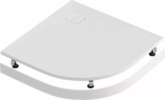 Душевой поддон Good Door Essentia R 90х90 с каркасом и экраном, белый